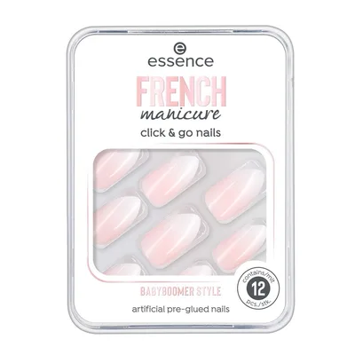 Unghii false, Essence, Click & Go 02, roz, 12 bucăți