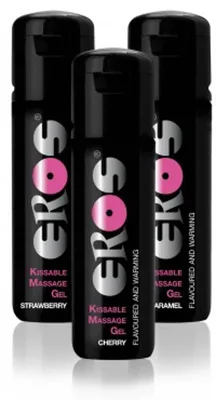 Gel masaj, Eros, Pleasure, efect încălzitor, căpșuni, 100 ml