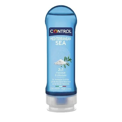 Ulei masaj erotic, Control, Mediterranean, albastru, 200 ml