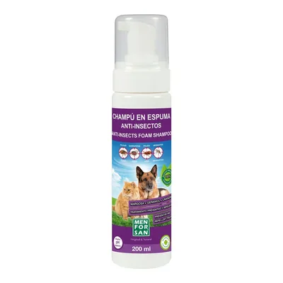 Șampon spray câini și pisici, Menforsan, spumă repelent insecte, 200 ml
