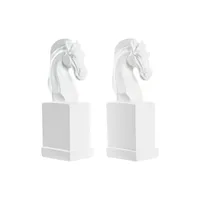 Set 2 suporturi cărți, DKD Home Decor, rășină, alb, 10 x 7 x 24 cm
