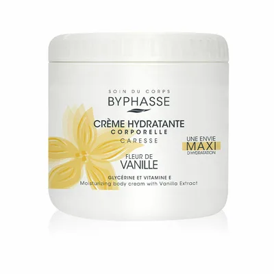 Cremă corp, Byphasse, Vanilla, 500 ml, textură cremă
