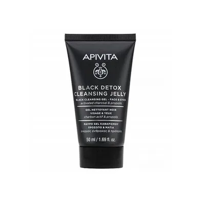 Gel curățare față și ochi, Apivita, Black Detox, 50ml