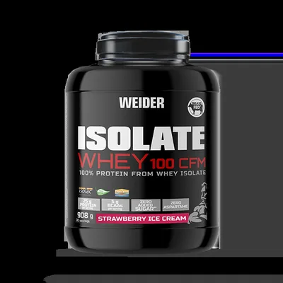 Pudră proteică Weider Isolate Whey 100 CFM, căpșuni, 908 g