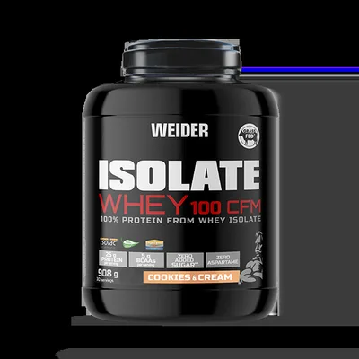 Pudră proteică din zer, Weider Isolate Whey 100 CFM, cookies, 908 g