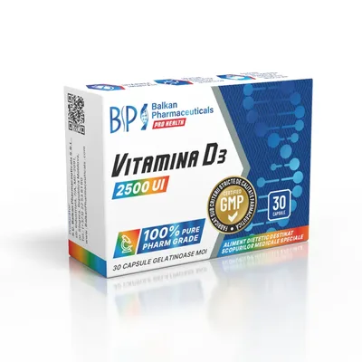 Vitamina D3, Balkan Pharmaceuticals, 30 capsule