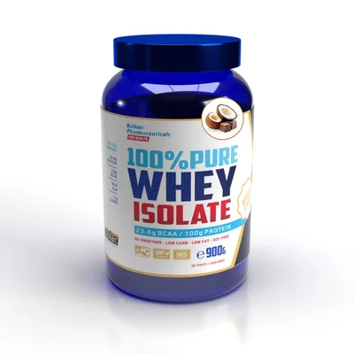 Izolat proteic din zer Balkan Pharmaceuticals, Pure Whey Isolate CFM, 900g, ciocolată-cocos