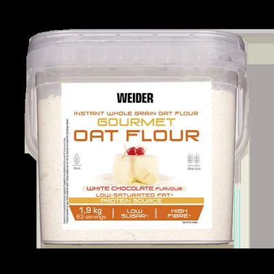 Făină integrală de ovăz, WEIDER, Gourmet, 1,9 kg, aromă ciocolată albă