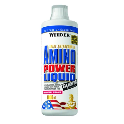 Supliment aminoacizi lichizi, Weider, Amino Power Liquid, 1L, cranberry