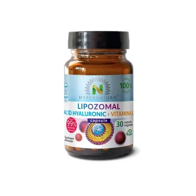 Hypernatura Lipozomal Acid Hyaluronic + Vitamina C - imbogățit cu vitamina C - 30 cps