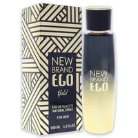 New Brand Ego Gold, Eau de Toilette 100 ml pentru bărbați, sticlă cu gradient auriu