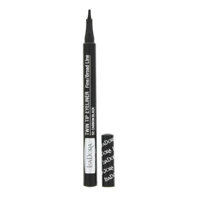 Eyeliner, Isadora, Twin Tip 52, negru carbon, 1ml