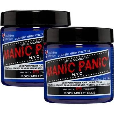Vopsea de păr, Manic Panic, Rockabilly Blue, semipermanentă, vegană