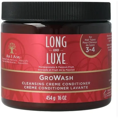 As I Am Long & Luxe GROWash, Condiționator de curățare cremă, Rodie & Fructul Pasiei, 454 g