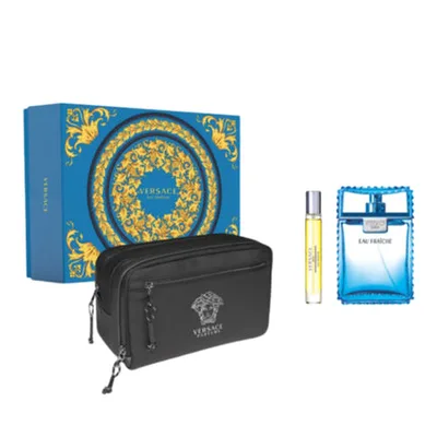 Set Eau De Toilette Versace Man Eau Fraiche, 100ml si 10ml, cu Geanta