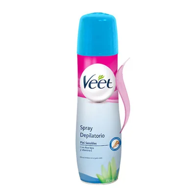 Spray depilator, Veet, Sensitive Skin, 150 ml, albastru