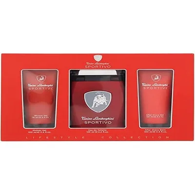 Set Cadou 3 Piese, Lamborghini Sportivo, Eau De Toilette 125ml, Gel de Dus 100ml, Balsam Dupa Ras 100ml