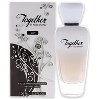 New Brand Together Day, parfum femei EDP spray, sticlă albă translucidă, capac albastru închis