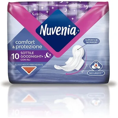 Absorbante de noapte, Nuvenia, SecureFit Thin, cu aripioare