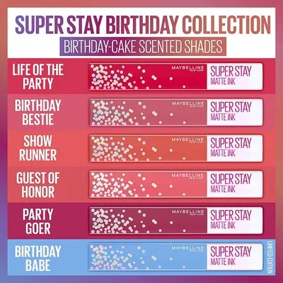 Ruj lichid, Maybelline New York, Superstay Matte Ink 395 Birthday Bestie, 5ml