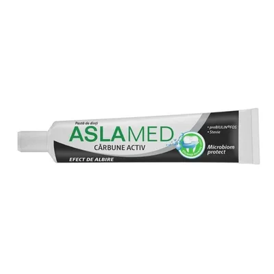 Pasta de dinti cu carbune activ, 75 ml, AslaMed