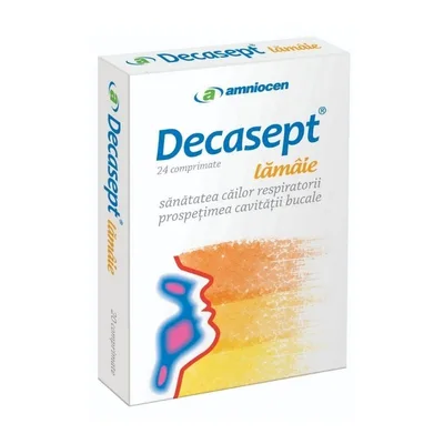 Decasept lamaie, 24 comprimate, Amniocen