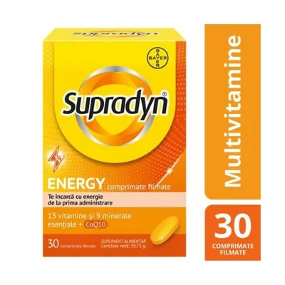 Supradyn Energy cu coenzima Q10, 15 comprimate efervescente, Bayer