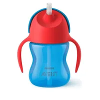 Cana cu pai flexibil Philips Avent, +9 luni, albastru, 200 ml, SCF796/01, Philips