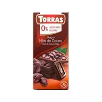 Ciocolata neagra cu bucatele de cacao, 75g, Torras