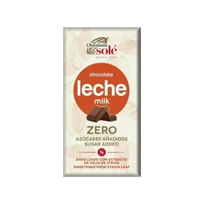 Ciocolata cu lapte si stevie fara zahar, 100g, Chocolates Sole