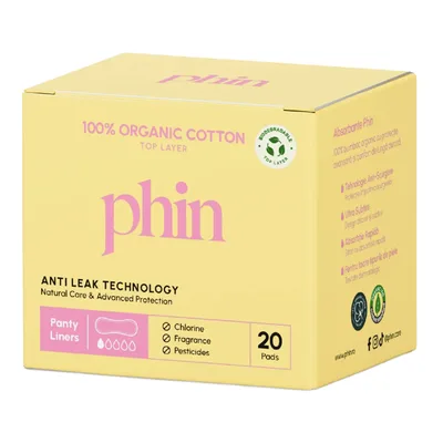 Absorbante zilnice din bumbac organic, 20 bucati, Phin