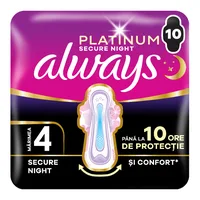 Absorbante Platinum Secure Night marimea 4, Always | 10 buc