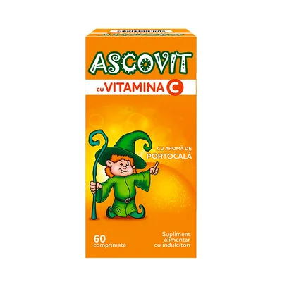 Ascovit cu vitamina C, aroma de portocale, 60 comprimate, Perrigo