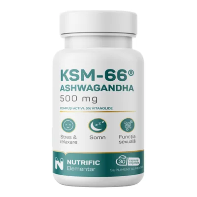 Ashwagandha KSM66 500mg, 30 capsule, Nutrific