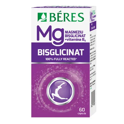 Magneziu Bisglicinat + B6, 60 capsule, Beres