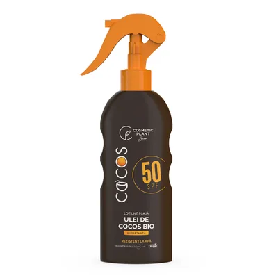 Emulsie plaja COCOS cu ulei de cocos bio, SPF50, 200ml, Cosmetic Plant