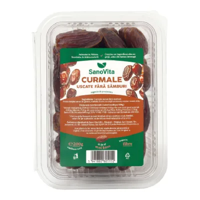 Curmale fara samburi, 200 g, Sanovita
