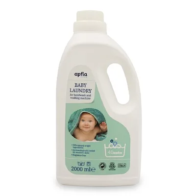 Detergent de rufe lichid Eco, pentru bebelusi, fara parfum, 40 spalari, 2L, Apfia Care