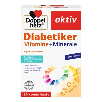 Vitamine si minerale Diabetiker Aktiv, 30 + 10 comprimate, Doppelherz