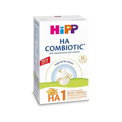 Formula lapte praf de inceput HA1 Combiotic, +0 luni, 350g, Hipp