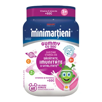 Minimartieni Gummy cu soc, 60 jeleuri, Walmark