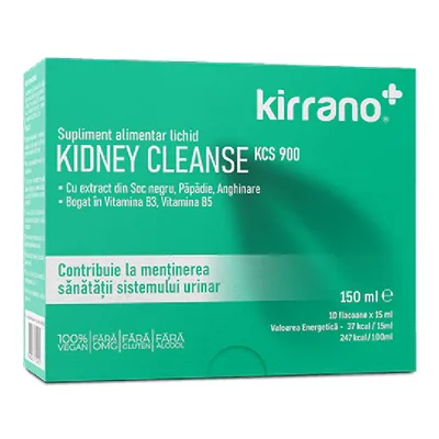 Kidney Cleanse KCS900, 10 flacoane*15 ml, Kirrano