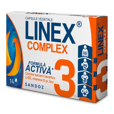 Linex Complex, 14 capsule vegetale, Sandoz