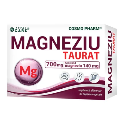 Magneziu Taurat, 30 capsule vegetale, Cosmo Pharm