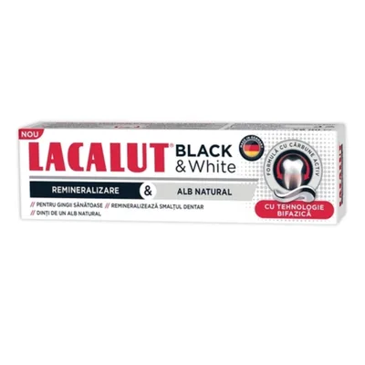 Pasta de dinti Black & White, 75ml, Lacalut