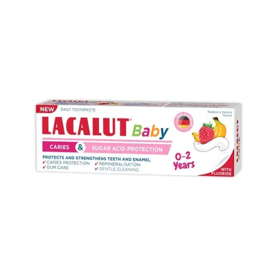 Pasta de dinti Lacalut Baby,  0-2 ani, 55 ml,  Zdrovit