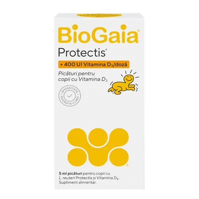 Picaturi pentru copii Protectis cu Vitamina D3, 5 ml, BioGaia