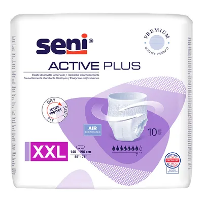 Scutece pentru adulti tip chilot Active Plus XXL, 10 bucati, Seni