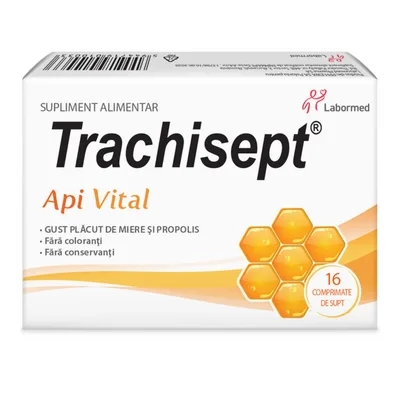 Trachisept Api Vital, 16 comprimate, Labormed